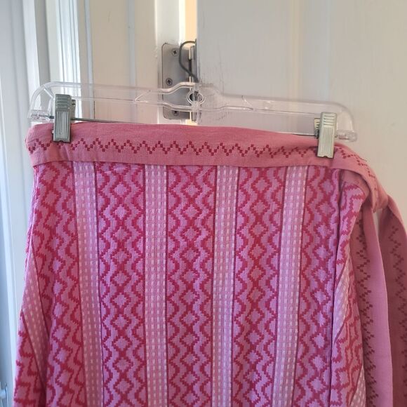 Pitusa Zig Zag Midi Asymmetrical Pink Wrap Skirt Standard NWT - Picture 6 of 9